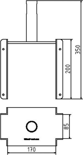 Zsalutámasz  Korona fa zsaluzat tartásához. cső átmérője Ø 38.0 mm