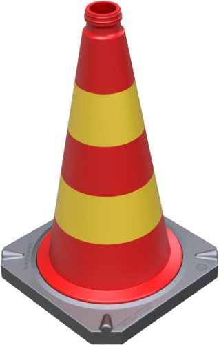 Terelőkúp kétrészes - fényvisszaverő csíkkal