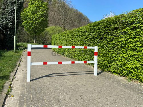 Stationary access barriers welded with top bar