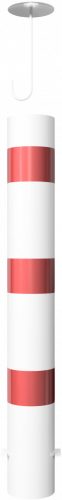 Steel tube bollards Ø 152 x 3.2 mm stationary, for casting in concrete hot-dip galvanized / coated white