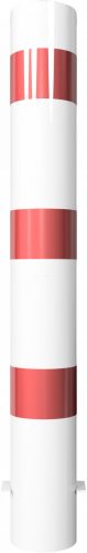 Steel tube bollards Ø 152 x 3.2 mm stationary, for casting in concrete hot-dip galvanized / coated white