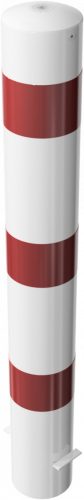 Steel tube bollards Ø 152 x 3.2 mm stationary, for casting in concrete hot-dip galvanized / coated white