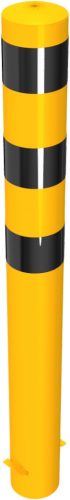 Steel tube bollards Ø 152 x 3,2 mm stationary, for casting in concrete yellow / black