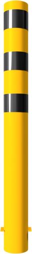Steel tube bollards Ø 152 x 3,2 mm stationary, for casting in concrete yellow / black