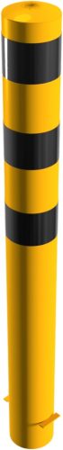 Steel tube bollards Ø 152 x 3,2 mm stationary, for casting in concrete yellow / black