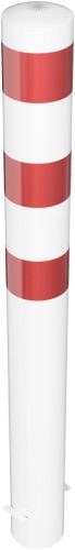 Steel tube bollards Ø 152 x 3.2 mm stationary, for casting in concrete hot-dip galvanized / coated white