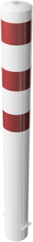 Steel tube bollards Ø 152 x 3.2 mm stationary, for casting in concrete hot-dip galvanized / coated white