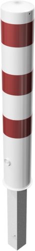 Steel tube bollard Ø 152 x 3.2 mm removable with Euro profile cylinder lock hot-dip galvanized / coated white