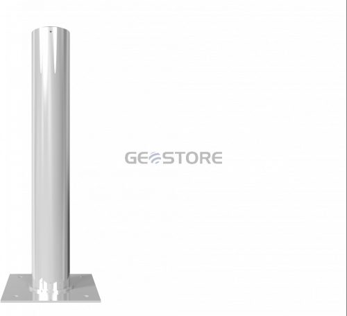 Tiltable steel tube bollard Ø 152 x 3.2 mm to be fixed by plugs