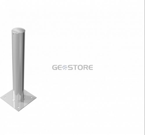 Tiltable steel tube bollard Ø 152 x 3.2 mm to be fixed by plugs