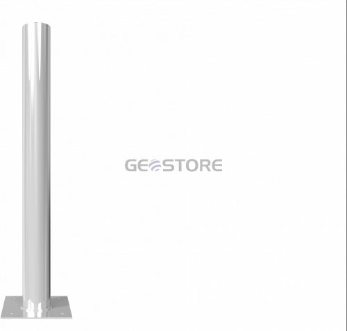 Tiltable steel tube bollard Ø 152 x 3.2 mm to be fixed by plugs