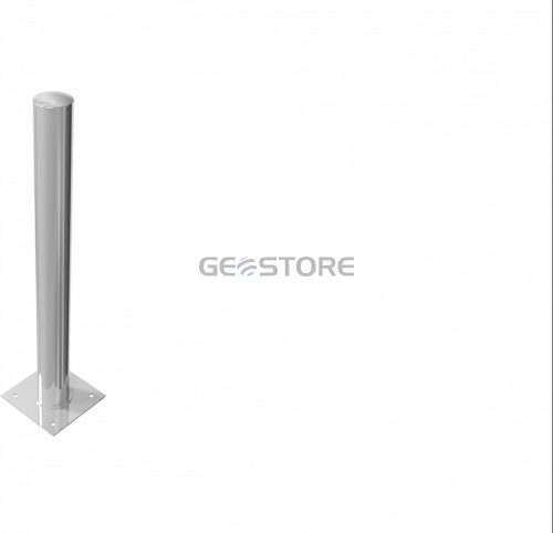 Tiltable steel tube bollard Ø 152 x 3.2 mm to be fixed by plugs