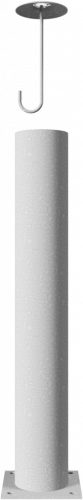 Steel tube bollards Ø 152 x 3.2 mm to be fixed by plugs hot-dip galvanized / coated white