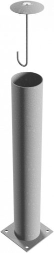 Steel tube bollards Ø 152 x 3.2 mm to be fixed by plugs hot-dip galvanized / coated white