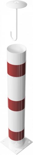 Steel tube bollards Ø 152 x 3.2 mm to be fixed by plugs hot-dip galvanized / coated white