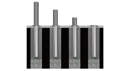 Teljesen visszahúzható rozsdamentes acél oszlop Ø154mm