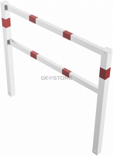 Stationary access barriers welded with top and quarter-bent bar