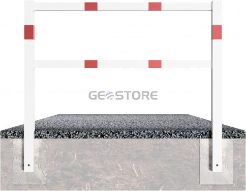 Stationary access barriers welded with top and quarter-bent bar