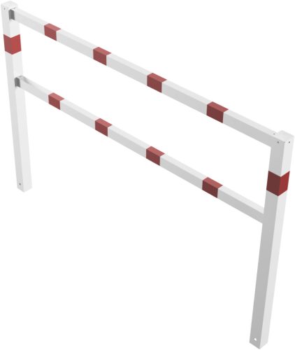 Stationary access barriers welded with top and quarter-bent bar