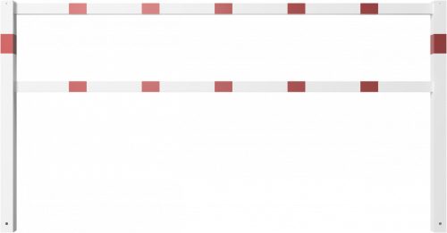 Stationary access barriers welded with top and quarter-bent bar