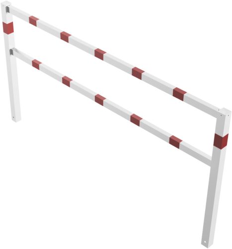 Stationary access barriers welded with top and quarter-bent bar