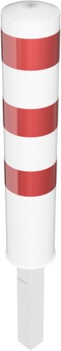 Steel tube bollards Ø 193 x 3.6 mm removable, with triangular locking mechanism hot-dip galvanized / coated white