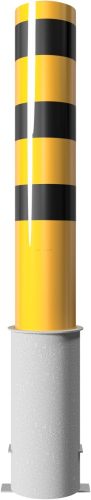 Steel tube bollards Ø 193 x 3,6 mm removable, without locking mechanism yellow / black