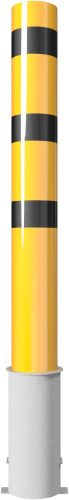 Steel tube bollards Ø 193 x 3,6 mm removable, without locking mechanism yellow / black