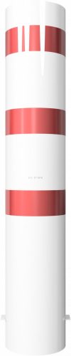 Steel tube bollard Ø 273 x 5 mm stationary, for casting in concrete hot-dip galvonized / coated white