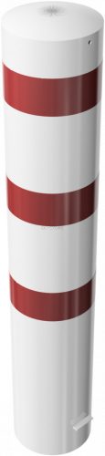 Steel tube bollard Ø 273 x 5 mm stationary, for casting in concrete hot-dip galvonized / coated white