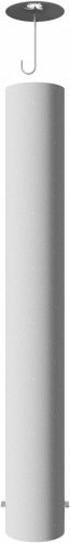 Steel tube bollard Ø 273 x 5 mm stationary, for casting in concrete hot-dip galvonized / coated white