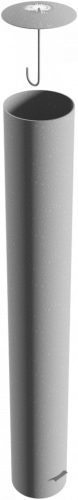 Steel tube bollard Ø 273 x 5 mm stationary, for casting in concrete hot-dip galvonized / coated white
