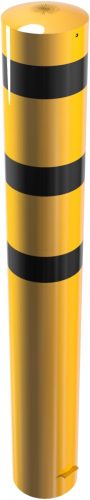 Steel tube bollard Ø 273 x 5 mm stationary, for casting in concrete yellow / black