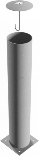 Steel tube bollard Ø 273 x 5 mm to be fixed by plugs hot-dip galvonized / coated white