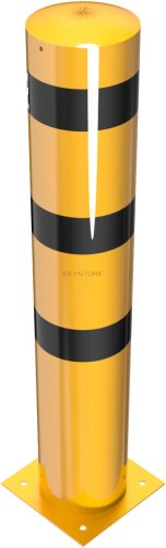 Steel tube bollard Ø 273 x 5 mm to be fixed by plugs yellow / black