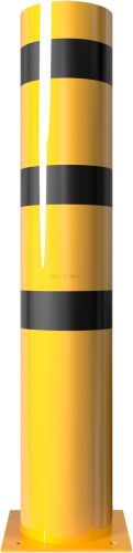 Steel tube bollard Ø 273 x 5 mm to be fixed by plugs yellow / black
