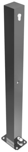 Rozsdamentes acéloszlop 70 x 70 mm - lehajtható-talppal