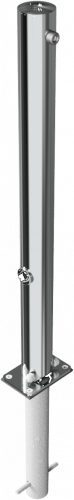 Rozsdamentes acéloszlop Ø 76 mm - lehajtható - alaptesttel