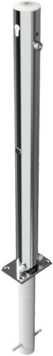 Rozsdamentes acéloszlop Ø 76 mm - lehajtható - alaptesttel