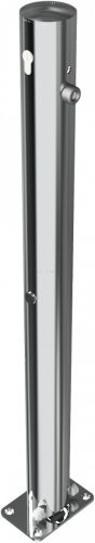 Rozsdamentes acéloszlop Ø76 mm - lehajtható-talppal