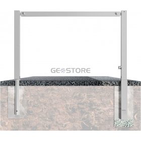   Access barriers with triangular locking mechanism swing-back with top bar