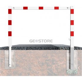   Access barriers with triangular locking mechanism swing-back with top bar