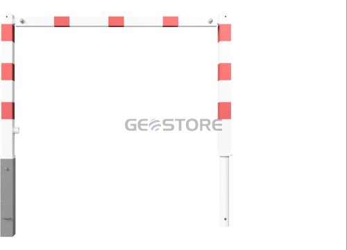 Access barriers with triangular locking mechanism swing-back with top bar