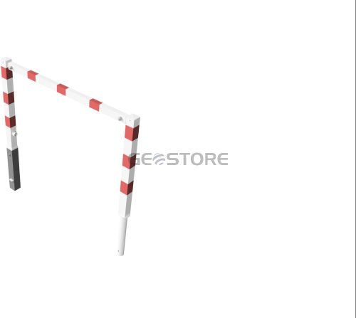 Access barriers with triangular locking mechanism swing-back with top bar