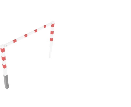 Access barriers with triangular locking mechanism swing-back with top bar