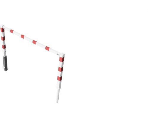 Access barriers with triangular locking mechanism swing-back with top bar