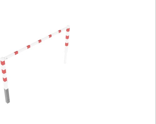 Access barriers with triangular locking mechanism swing-back with top bar