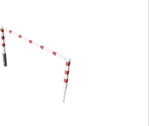 Access barriers with triangular locking mechanism swing-back with top bar