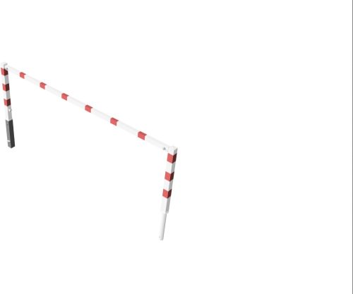 Access barriers with triangular locking mechanism swing-back with top bar