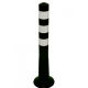 Flexipost black, with white reflecting stripes Ø80 mm